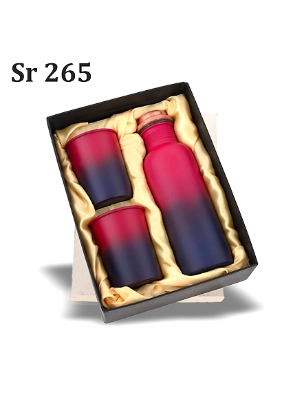 Dual Tone Bottle Mug Combo Set - Stainless Steel Drinkware Set