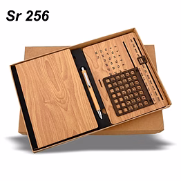 luxury wooden diary, pen & lifetime calendar set