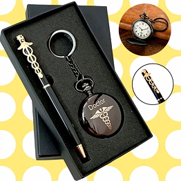 doctor combo set - pen + clock keychain | ideal gift for medical professionals