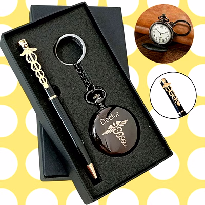 doctor combo set - pen + clock keychain | ideal gift for medical professionals