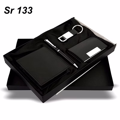estilo black pen, wallet, cardholder & keychain set