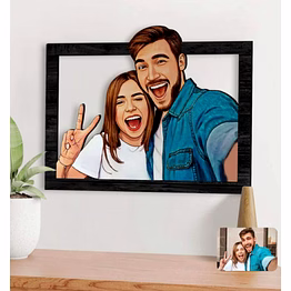3d wooden cartoon photo frame - personalize your memories