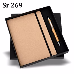 eco elastic diary pen combo set - sustainable stationery for stylish writing