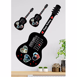 personalized guitar-shaped photo frame for music enthusiasts