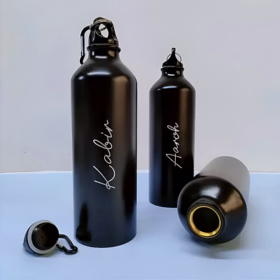 customizable 750ml black stainless steel bottle - b3