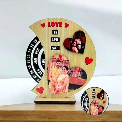 Life Time Wooden Calendar with Personalized Photos CA4