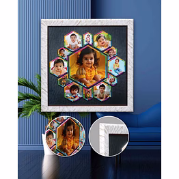 13 photos unique collage embossed frame