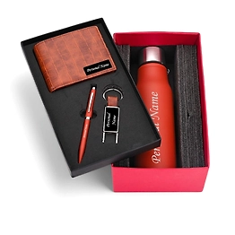 Premium Croro 4-in-1 Personalized Gift Set – Wallet, Pen, Keychain & Bottle