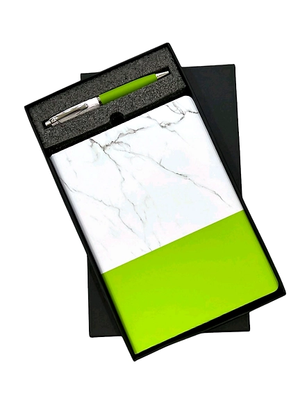 2 in 1 Dual Tone Marble Combo Set - Diary & Pen