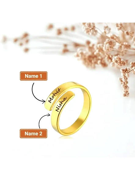 Exquisite Couple Name Finger Ring | Personalized  Jewelry
