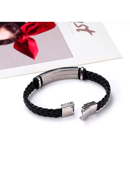 Personalised PU Leather Bracelet - Custom Name Engraved Bracelet