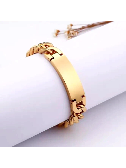 Customizable Men's Metal Chain Bracelet with Name-Gold