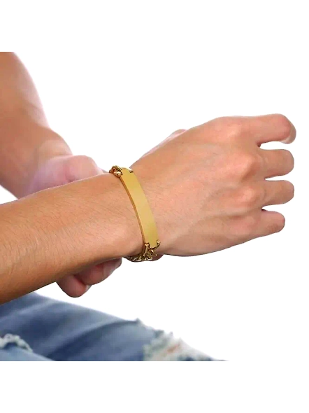 Customizable Men's Metal Chain Bracelet with Name