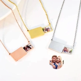 Personalized Pull Out Photo Envelope Necklace - Keep Memories Close