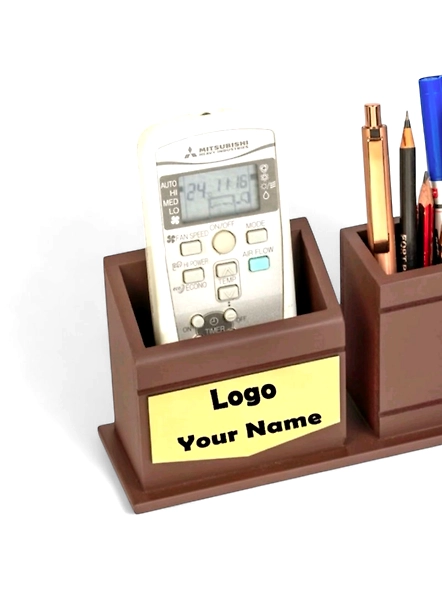 Luxury Matt Brown Golden Desk Organizer - Elegant Workspace Solution