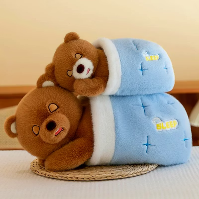 good night breathing bear stuffed plush toy with music
