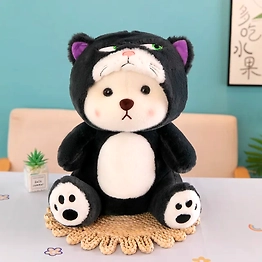 Cute Lina Bear Transforming Lucifer Cat Plush Toy Bear - Imaginative Transforming Plush Toy
