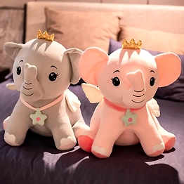 Cuddle Fluffy Wing Elephant Plush Stuffed Animal - Soft Huggable Toy