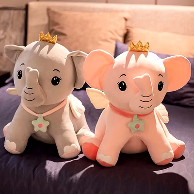 cuddle fluffy wing elephant plush stuffed animal - soft huggable toy