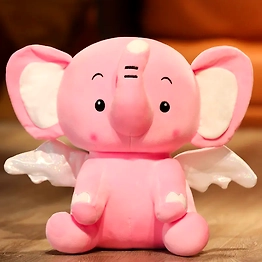 Cute Pet Angel Dumbo Doll Long Nose Elephant Soft Stuffed Plush Toy