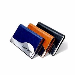 premium pu leather business visiting card holder - customizable logo branding