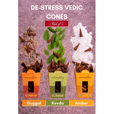 wow nandi destress vedic cones combo - kevda, guggal, amber