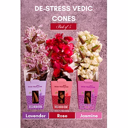 wow nandi destress vedic cones collection - lavender, rose, jasmine aromas