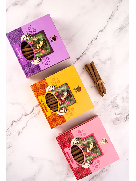 Nandi Panchgavya Aroma Therapy Sticks Pack (Oud, Rose, Chandan) - Set of 3