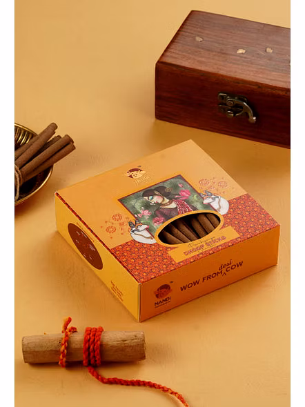 Nandi Panchgavya Aroma Therapy Sticks Pack (Oud, Rose, Chandan) - Set of 3