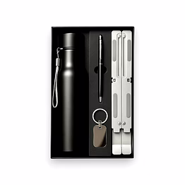 deskmate lite laptop stand with stainless steel bottle, pen & keychain