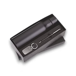 hydrox black bottle, pen & keychain set - stay hydrated in style