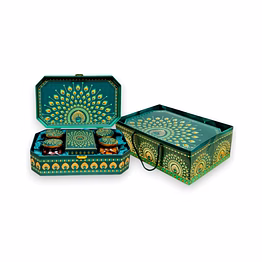 elegant wooden hamper box - premium mdf gift box with 4 jars and small inner box