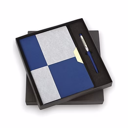 square pattern with dual tone diary pen combo