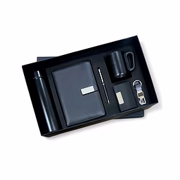 6 in 1 combo black series - bottle, diary, pen, cardholder, keychain, mug