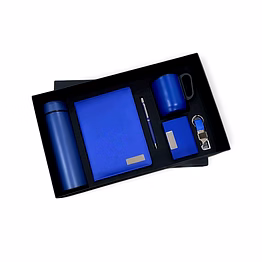 6 in 1 combo black series gift set - bottle, pu diary, pen, cardholder, keychain, mug