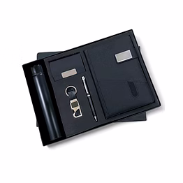5-in-1 combo set: pocket diary, temperature bottle, cardholder, keychain, pen