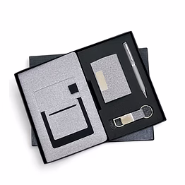 4 in 1 combo set - pocket diary, card holder, hook keychain, and pen