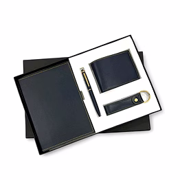 premium 4 in 1 combo set for men - wallet, diary, keychain & pen