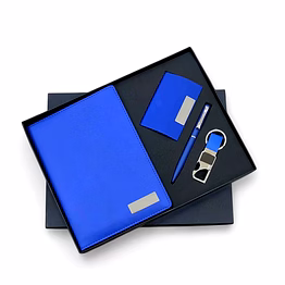 premium 4 in 1 combo set - elegant pu diary, cardholder, pen, and keychain