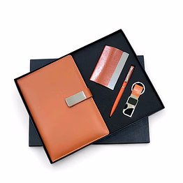 4 in 1 combo - premium pu diary , cardholder , ball pen and hook keychain