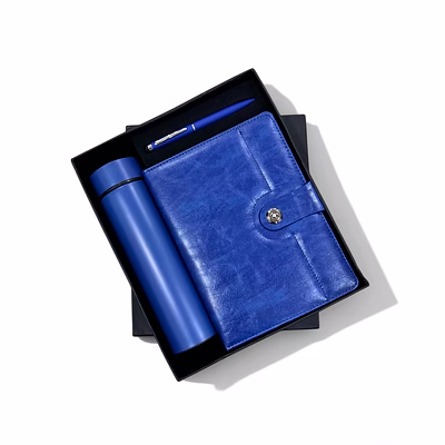 all-in-one 3-in-1 combo: pu leather diary, temperature bottle, and pen set
