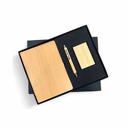 bamboo 3 in 1 combo set - dairy, pen and cardholder
