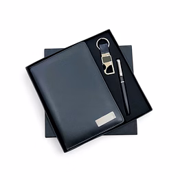 3 in 1 combo set - pu leather diary with bottle opener keychain and ball pen