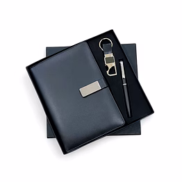 stylish 3 in 1 combo set - pu leather diary, bottle opener, ball pen