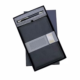 2 in 1 combo set - dual tone premium pu leather diary with ball pen