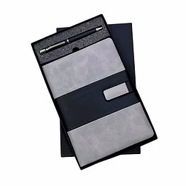 dual tone premium pu leather diary with ball pen