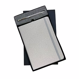 luxurious dual combo set - textured elastic diary with ball pen