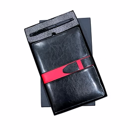 premium pu leather diary with ball pen - combo set