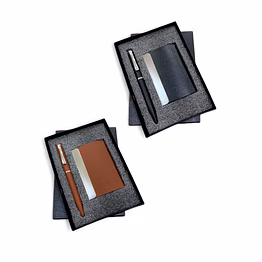 sophisticated pu leather cardholder with ball pen combo set