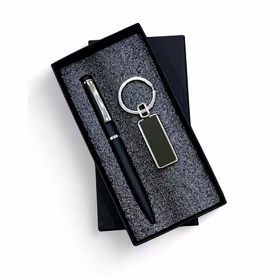 metal ball pen x mirror finish keychain - combo set